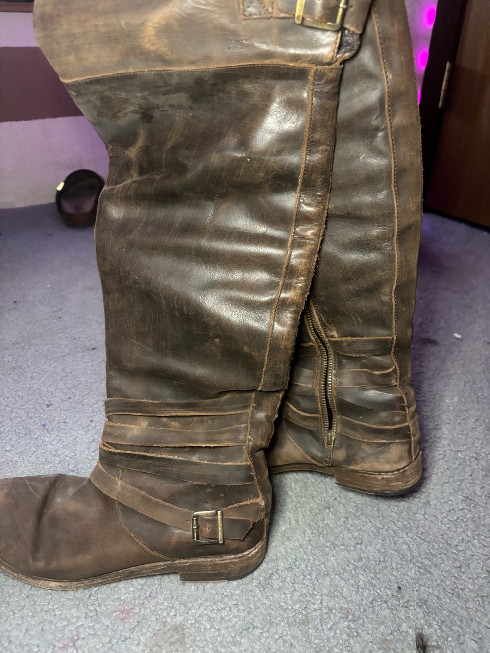 Brown over the knee boots